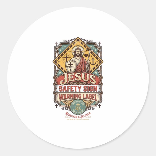 Sinal de Segurança Jesus Etiqueta de Aviso Sinal d (Frente)