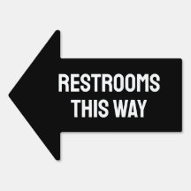 Sinal de Seta Simples Preta e Branca para Restaura