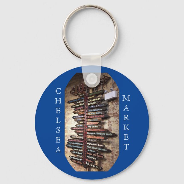 Sinal de setas do mercado Chelsea nº 1-2 Chaveiro (Frente)