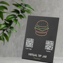 Sinal de Tabletop de Dica Virtual Neon Burger