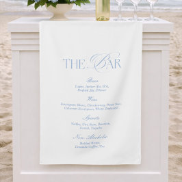 Sinal de Tecido de Barra de Casamento Branco e Azu