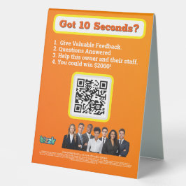 Sinal de tenda de mesa