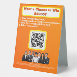 Sinal de tenda de mesa