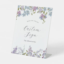 Sinal de Texto Personalizado Lilac e lavanda