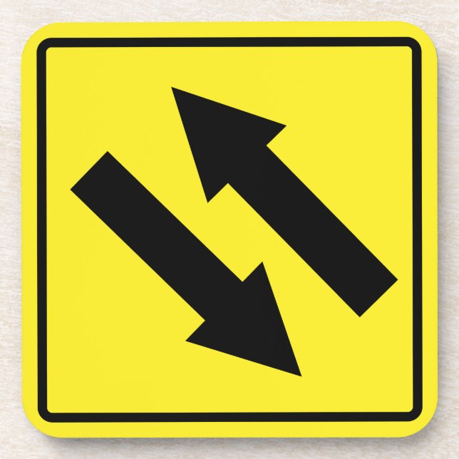 Sinal de tráfego bidirecional Duro Porta copos plá (Frente)