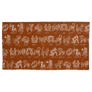 Sinal de Travesseiro Zodiac (Laranja)