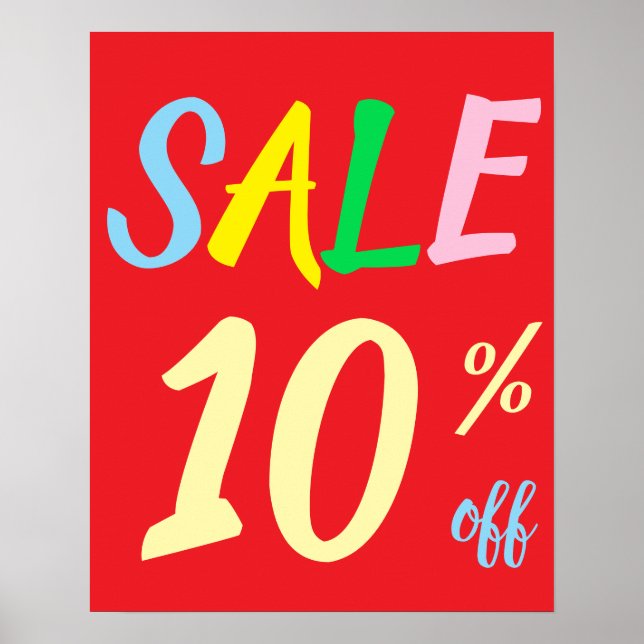 Sinal de venda grande, Poster de 10% de vendas for (Frente)