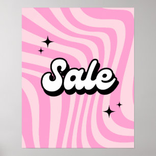 Sinal de Venda Retroativa, Poster de Venda Rosa, L