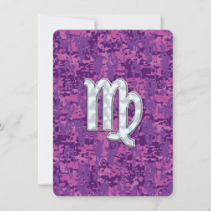 Sinal de Virgem na Camuflagem Digital Rosa Fúchsia
