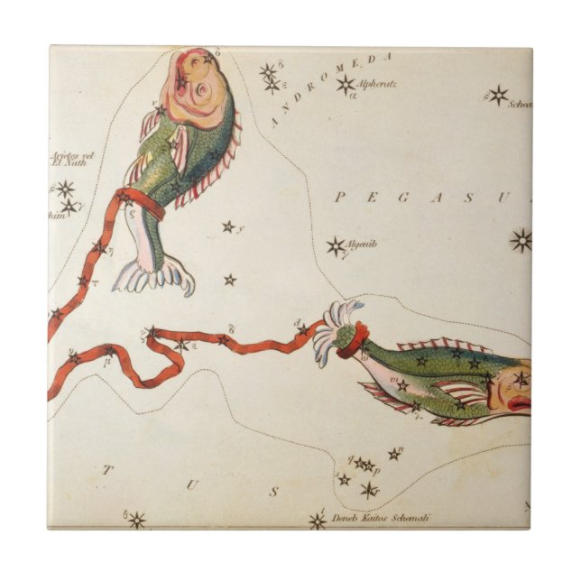 'Sinal de Zodia: azulejo cerâmico dos Peixes (Frente)