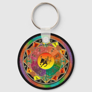 Sinal de Zodiac Sagittarius Mandala Chaveiro