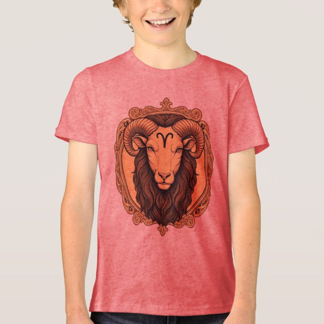 Sinal de Zodíaco Aries design clássico vermelho (Frente)