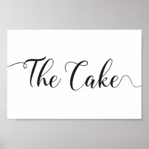 Sinal do bolo de casamento. O poster do bolo
