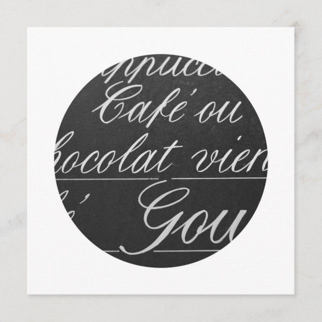 Sinal do menu do quadro do café de Paris (Frente)