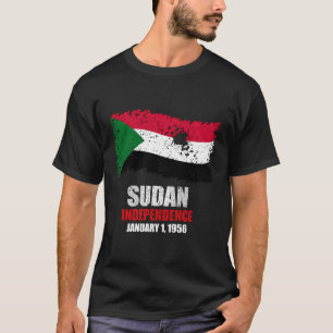 Sinal do Sudão T Camisa Independência do Sudão