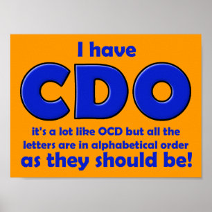 Sinal engraçado do poster de CDO OCD