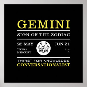 Sinal Gemini do Zodíaco, Poster astrológico
