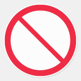 Sinal geral de proibição | Adesivos redondos cláss