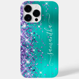 Sinal Girly Glitter Turquoise Roxo