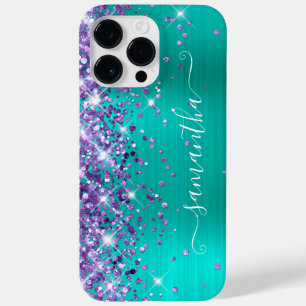 Sinal Girly Glitter Turquoise Roxo