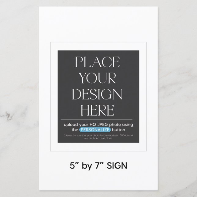 Sinal personalizado - 5,5x8.5 em adequado para qua (Frente)