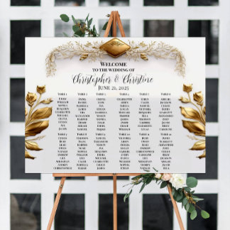 Sinal poster do gráfico de assentos de casamento