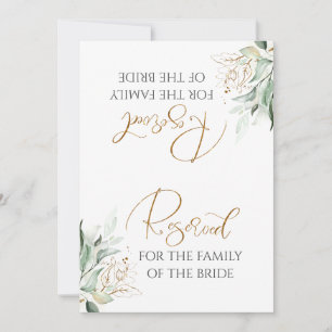 Sinal Reservado de Casamento Branco Verde Dourado 