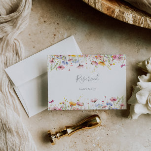 Sinal Reservado de Casamento de Flor Selvagem Colo