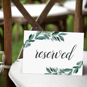 Sinal Reservado de Casamento de Folhagem Abundante