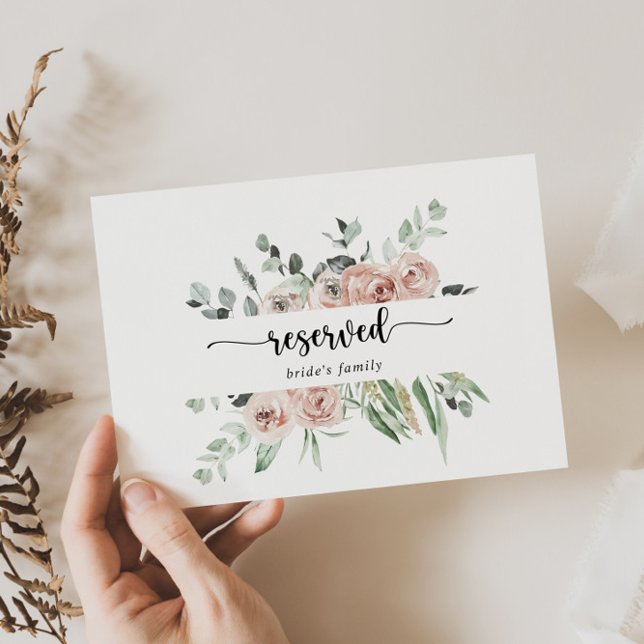 Sinal Reservado de Casamento Floral Rosa Rosa Clás (Criador carregado)