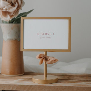 Sinal Reservado Simples Elegante Rosa Dourado