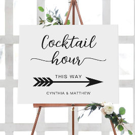 Sinal Simples de Direção de Casamento de Hora do C