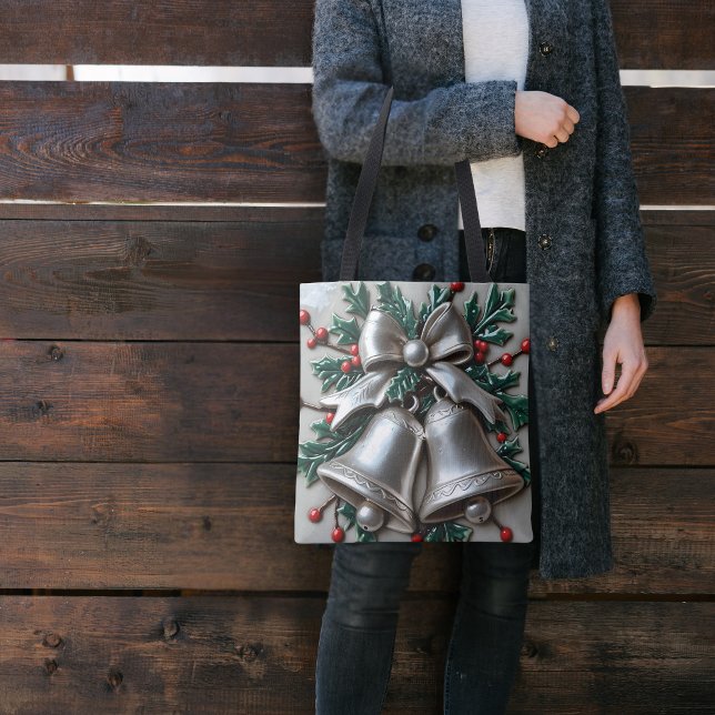 Sinal simplesmente sinos de Natal Bolsa Tote (Criador carregado)