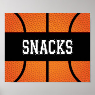 Sinal SNACKS do Partido de Basquete Impressão