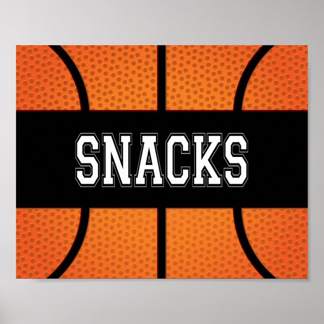 Sinal SNACKS do Partido de Basquete Impressão (Frente)