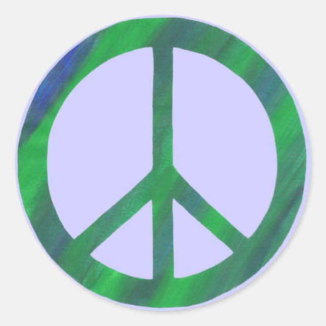 Sinal verde azul de paz, adesivos de paz (Frente)
