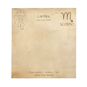 Sinal Zodiac Escorpião - Bloco de Notas Personaliz