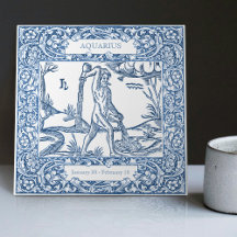Sinal Zodiodíaco do Aquário Azul Holandês