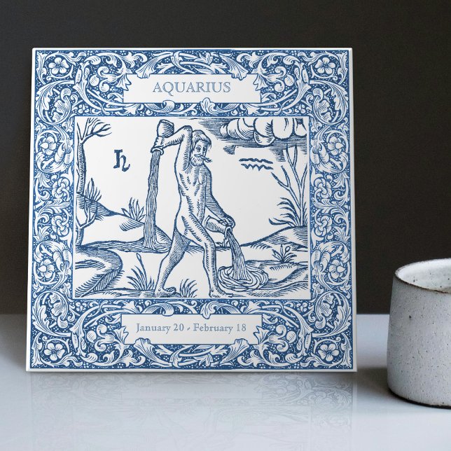 Sinal Zodiodíaco do Aquário Azul Holandês (Criador carregado)