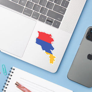 Sinalizador Da Armênia Nos Adesivos Do Mapa Do Paí