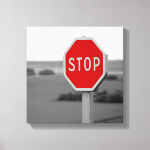 Sinalizador de estrada Red Stop CANVAS de fotograf
