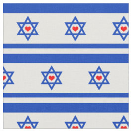 Sinalizador de Israel e coração judeu / Tecido de
