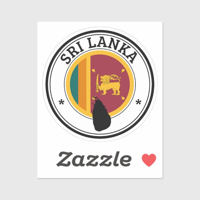 Sinalizador De Redondo Do Adesivo Do Sri Lanka Par (Folha)