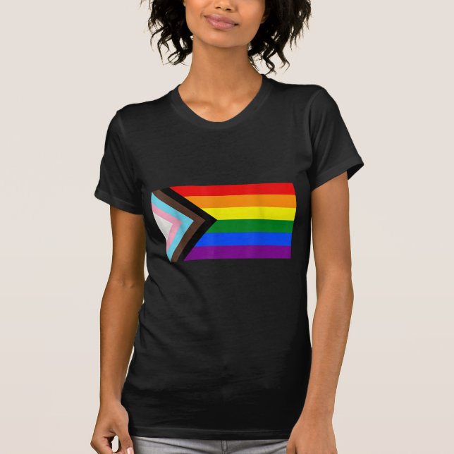 Sinalizador do Orgulho de Progresso LGBT - Camisa  (Frente)