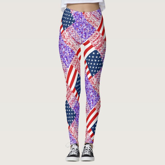 Sinalizador RZX-USA em leggings de fundo azuis (Frente)