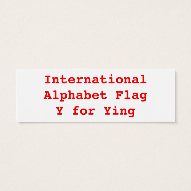Sinalizadores alfabéticos internacionais Y (Verso)