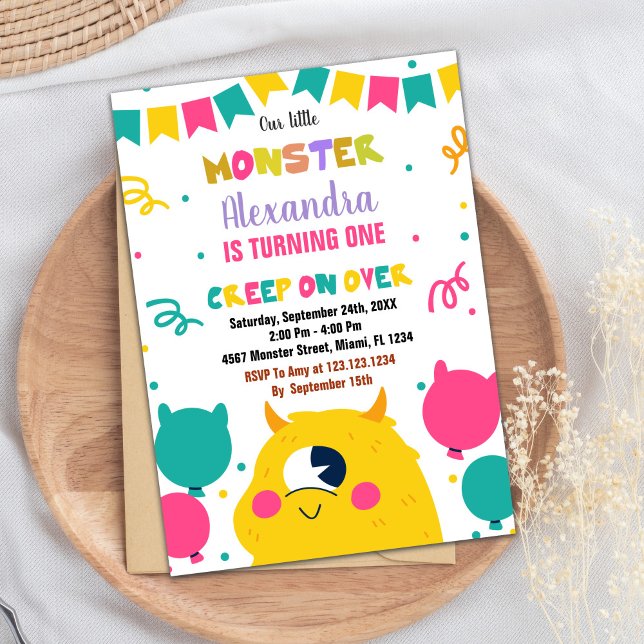 Sinalizadores de Bolsas de Convites de Aniversário (Monster Birthday Invitations Ballons Flags)