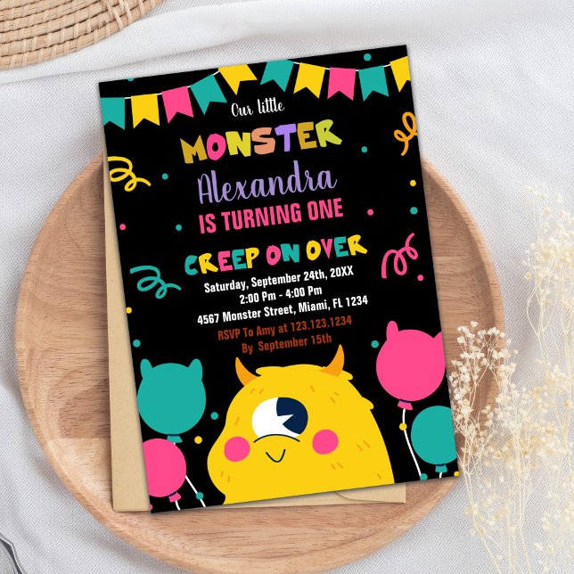Sinalizadores de Bolsas de Convites de Aniversário (Monster Birthday Invitations Ballons Flags)