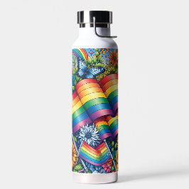 Sinalizadores de Orgulho LGBTQIA+, arco-íris, flor