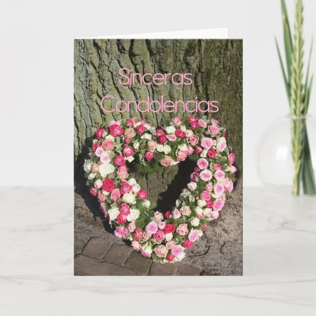 Sinceras Condolencias Cartão de solidariedade espa (Frente)